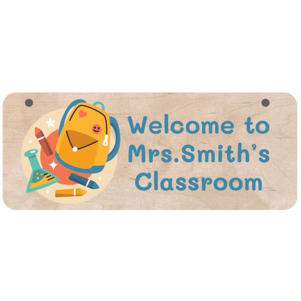 Panneau de classe personnalisé | Nom et design d'école de professeur personnalisés