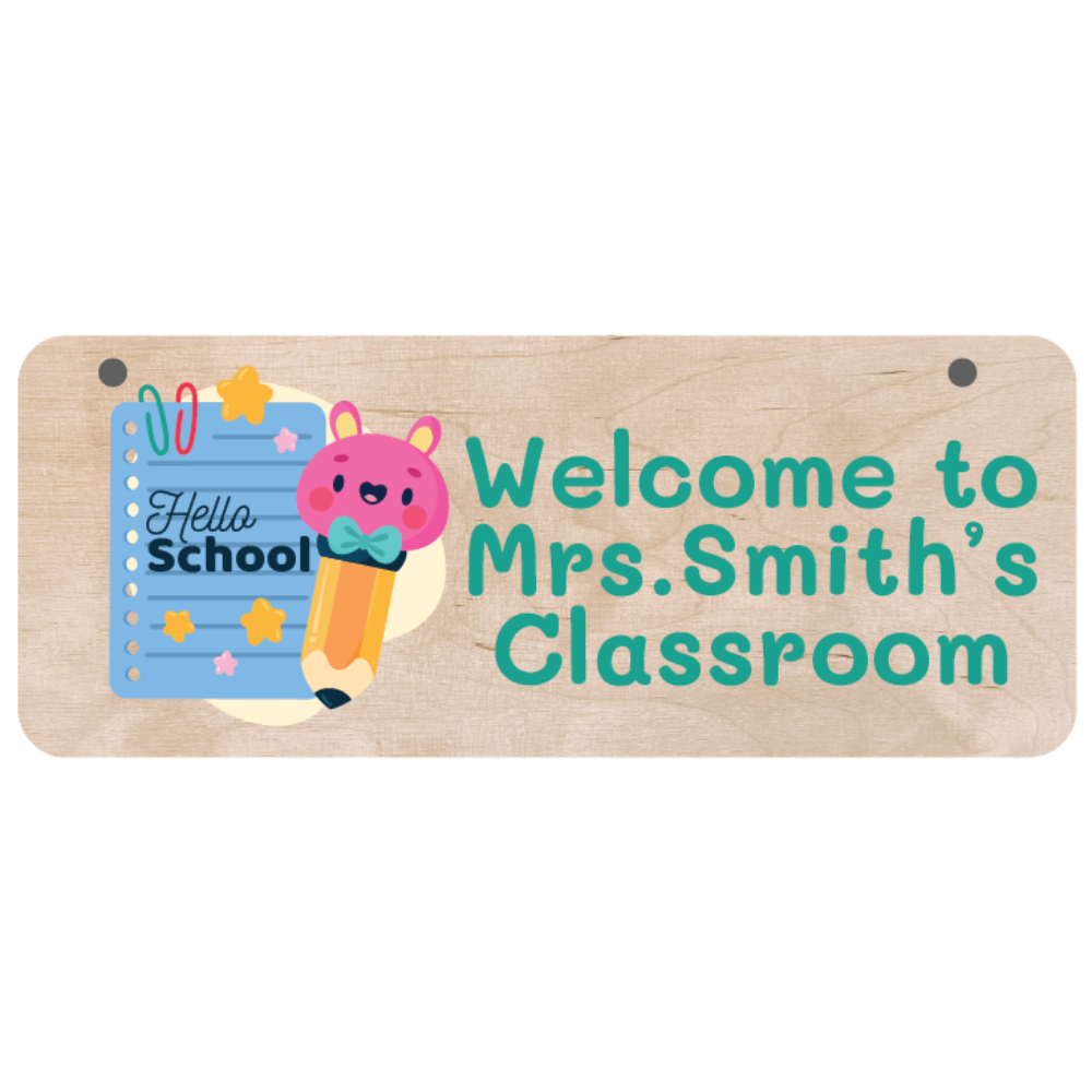 Panneau de classe personnalisé | Nom et design d'école de professeur personnalisés