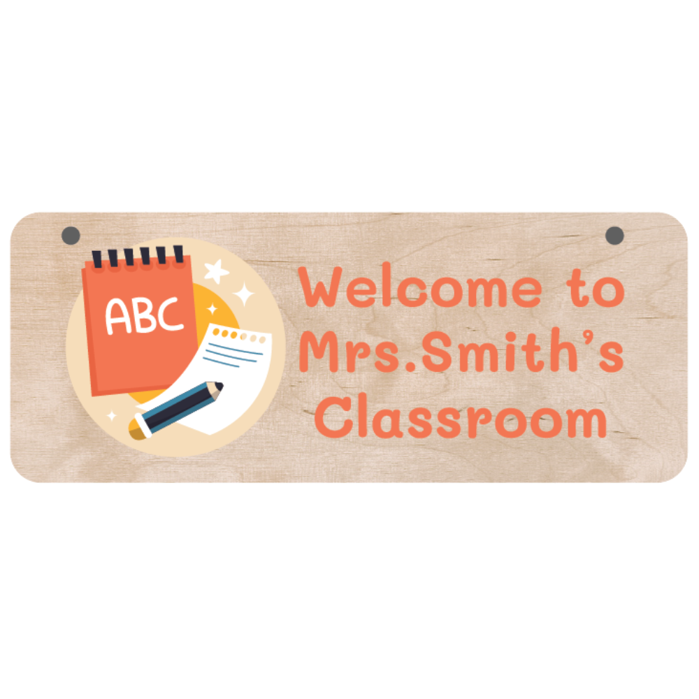 Panneau de classe personnalisé | Nom et design d'école de professeur personnalisés