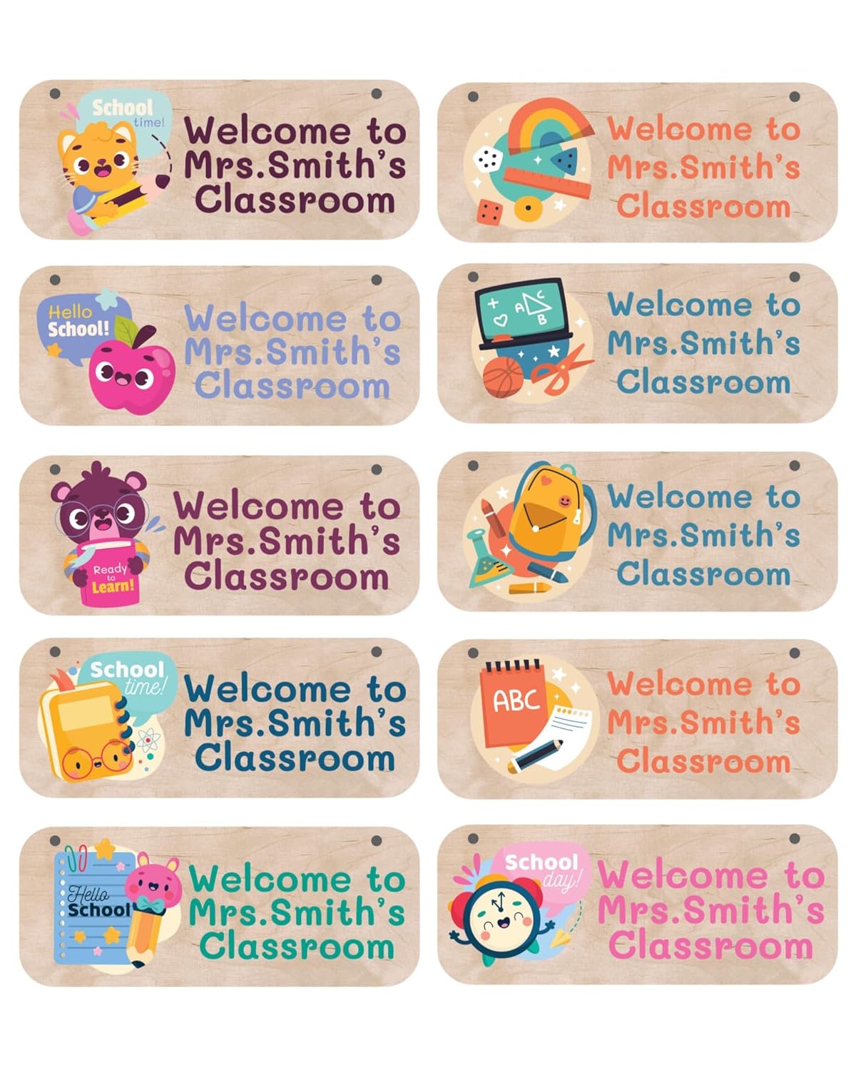 Panneau de classe personnalisé | Nom et design d'école de professeur personnalisés