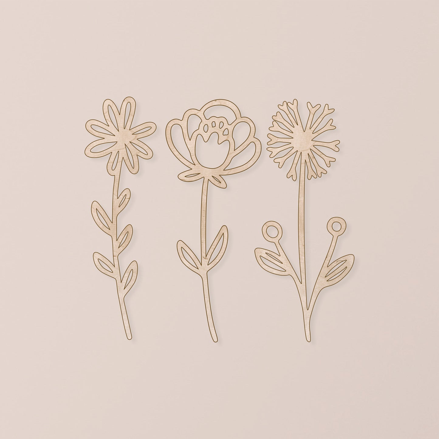 Fleurs en Bois Rustiques | Décor en Bouleau pour Chambre d'Enfant et de Bébé | Joli Décor Floral en Bois