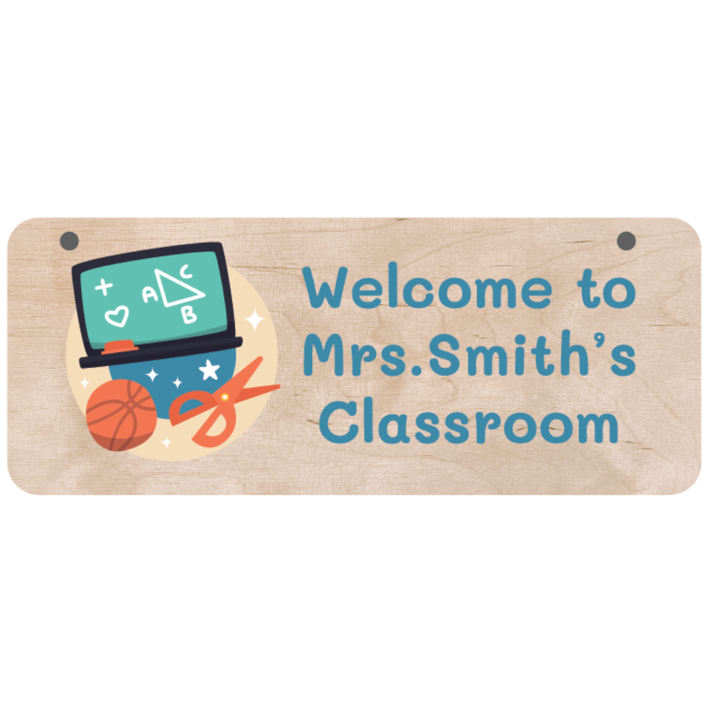 Panneau de classe personnalisé | Nom et design d'école de professeur personnalisés