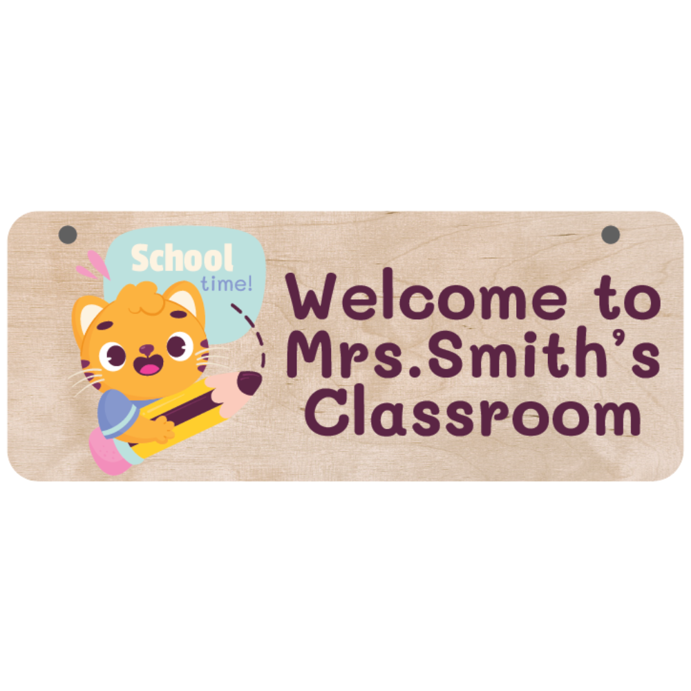 Panneau de classe personnalisé | Nom et design d'école de professeur personnalisés