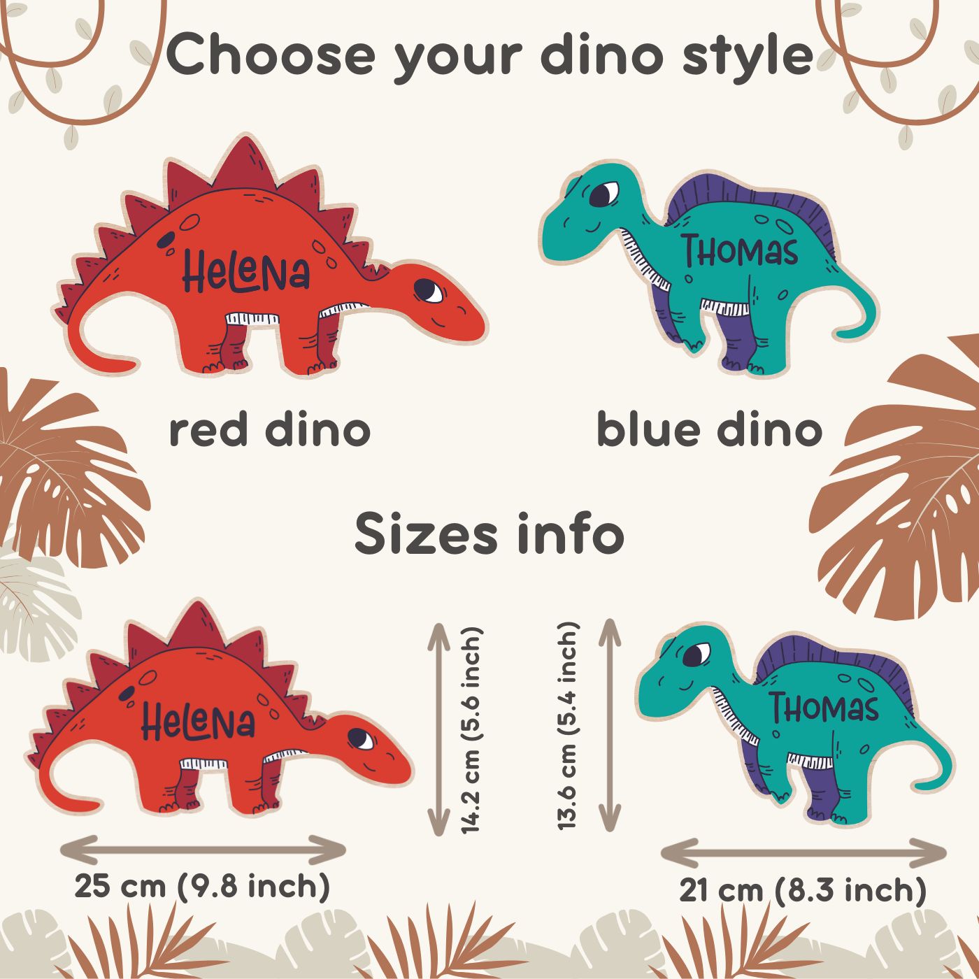Art mural dinosaure personnalisé | Panneau de nom pour chambre d'enfants | Décor mural personnalisé