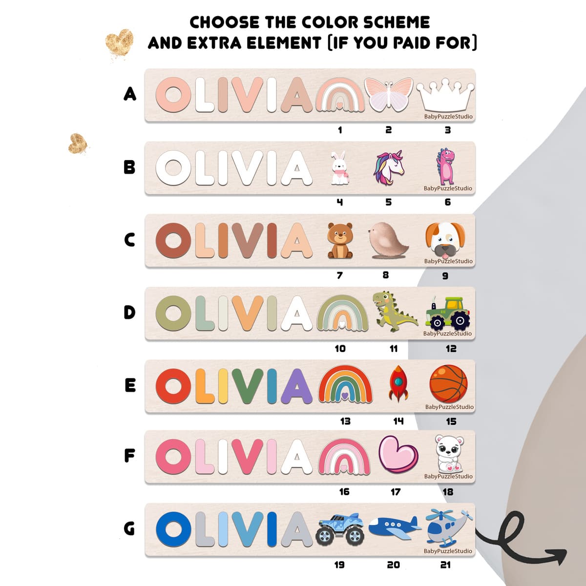 Un cadeau pour un enfant un puzzle de tri de noms