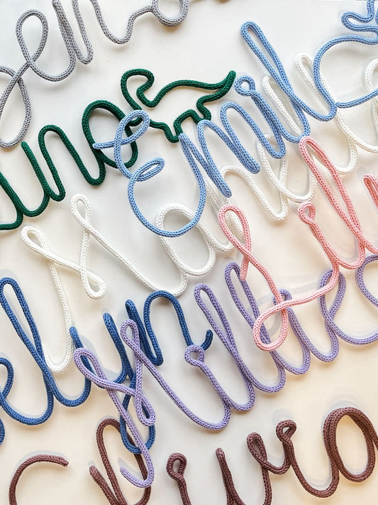 Personalised Knitted Wire Name