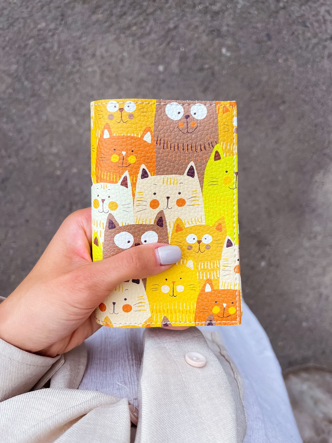 Mignon étui de passeport avec des chats drôles
