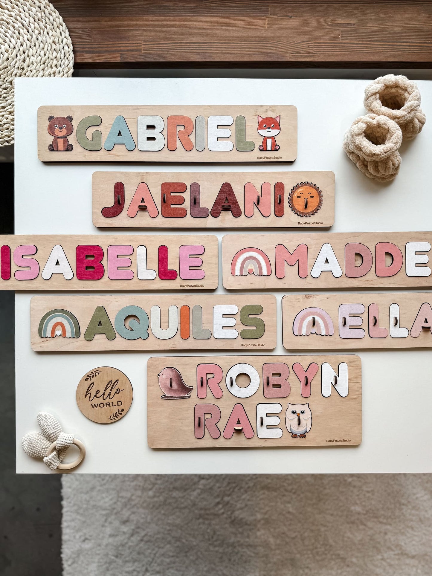Cadeau de 1 an pour enfants - Puzzle avec le nom de bébé