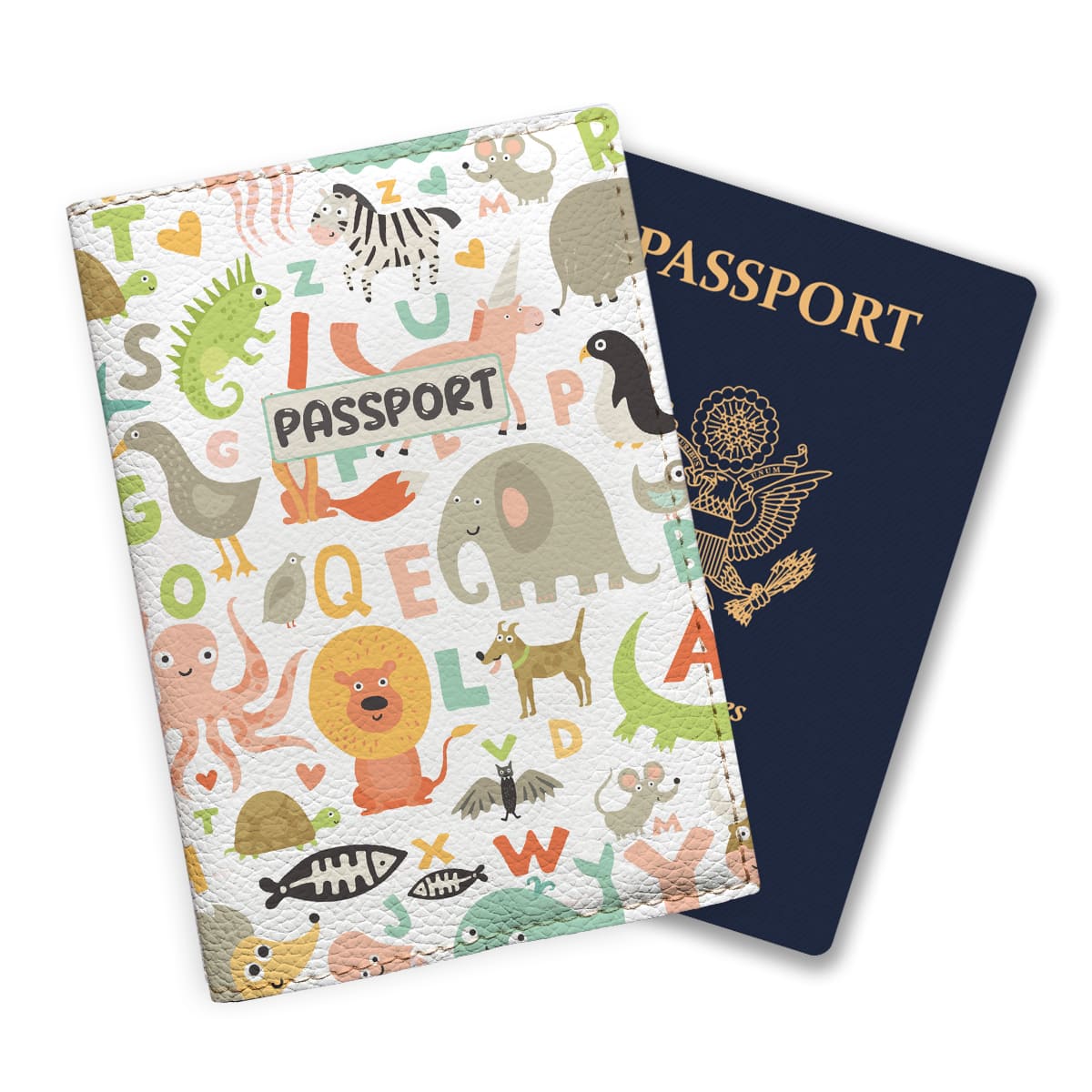 Couverture de passeport pour tout-petit - Animaux ABC