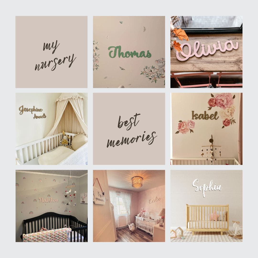 Letrero con nombre de bebé