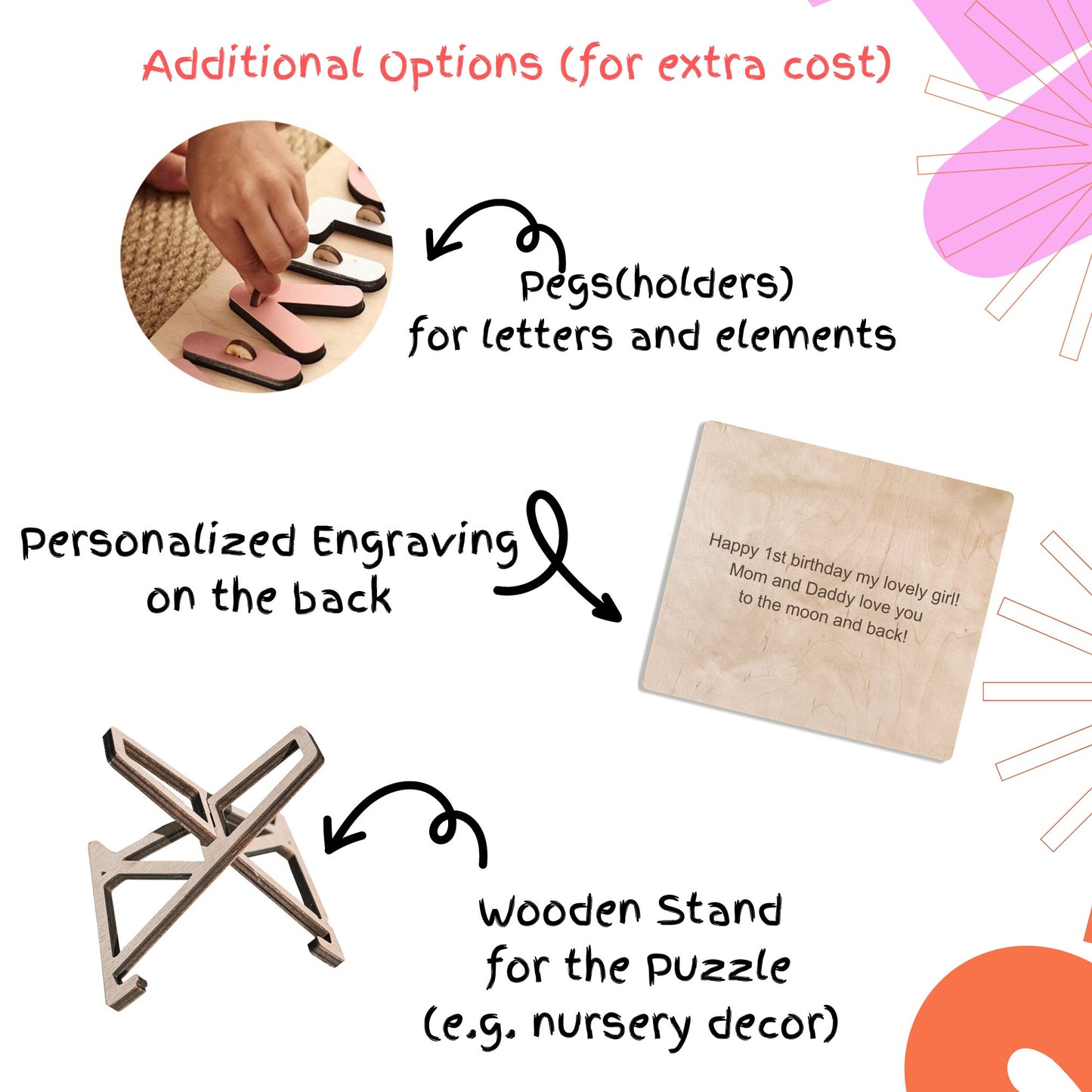 Puzzle de Noms de Bébé avec Animaux | Jouets en Bois Personnalisés pour Bébés