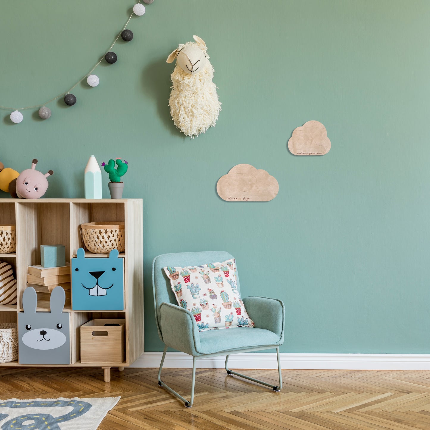 Décor mural nuage avec des citations inspirantes | Décor de chambre d'enfant motivant