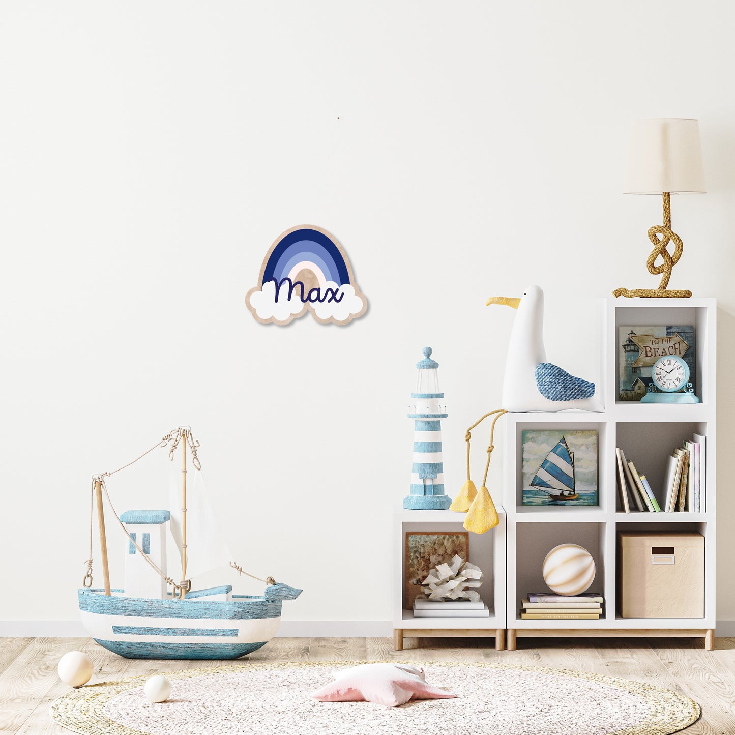 Art mural arc-en-ciel pour chambre d'enfant – Décor en bois personnalisé | Variations de couleurs et option de nom