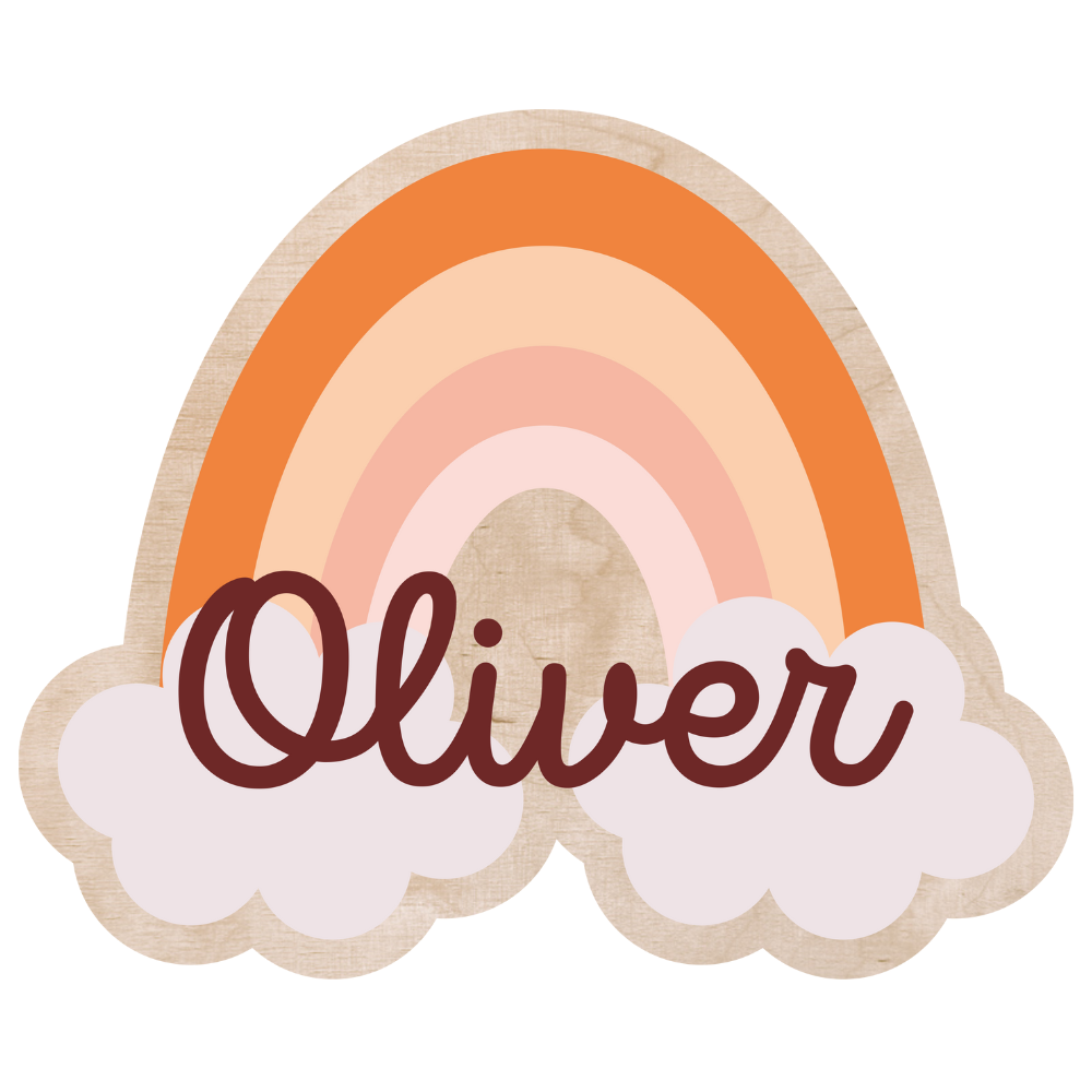 Art mural arc-en-ciel pour chambre d'enfant – Décor en bois personnalisé | Variations de couleurs et option de nom