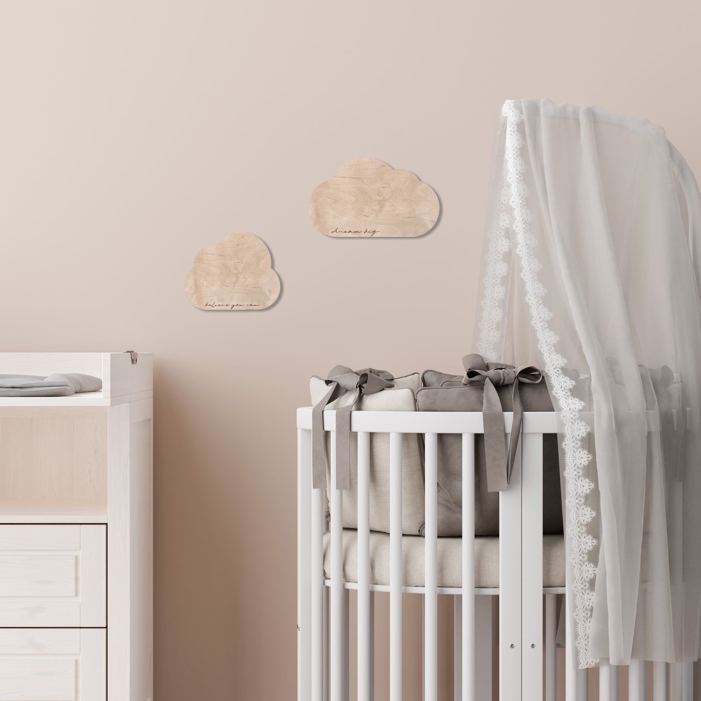 Décor mural nuage avec des citations inspirantes | Décor de chambre d'enfant motivant