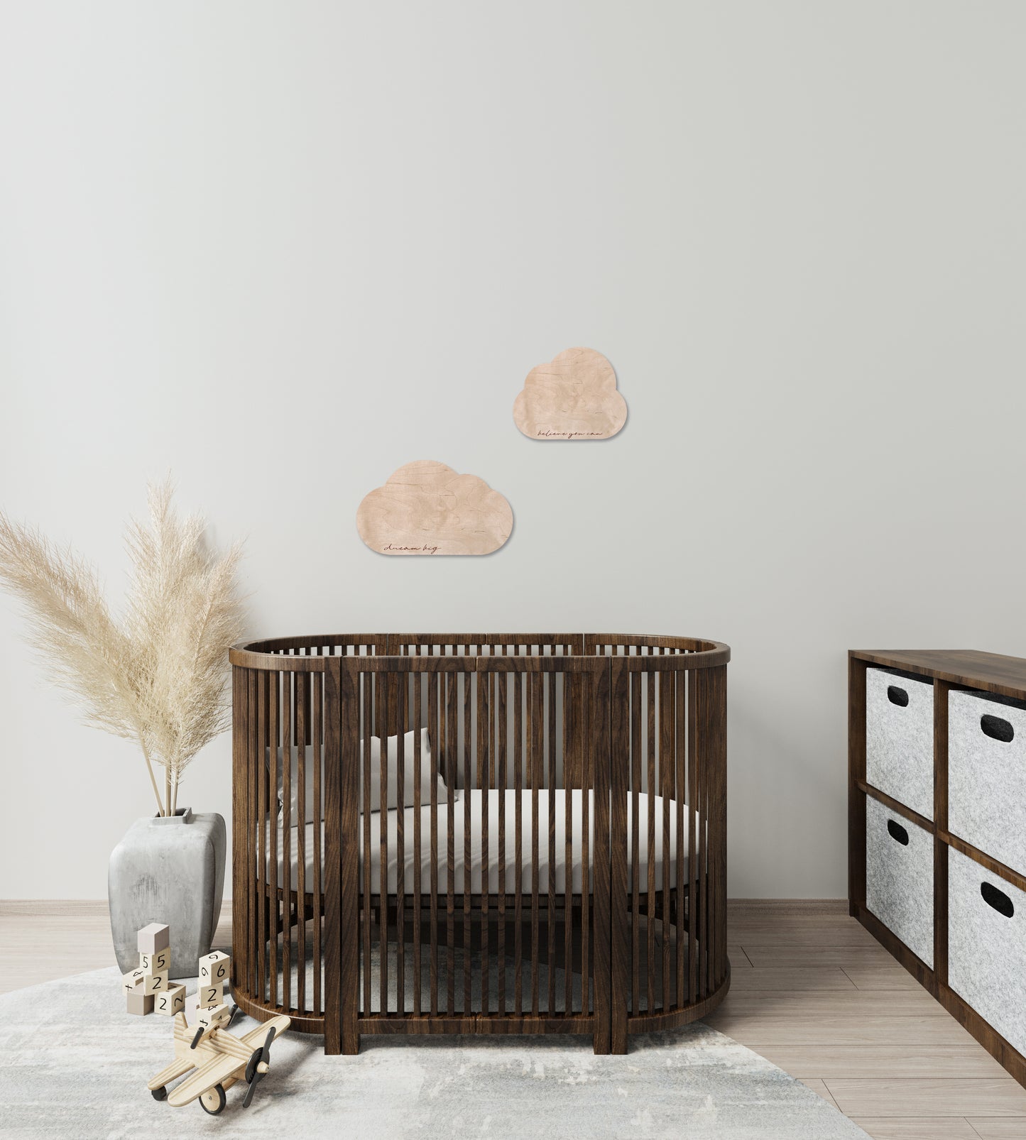 Décor mural nuage avec des citations inspirantes | Décor de chambre d'enfant motivant