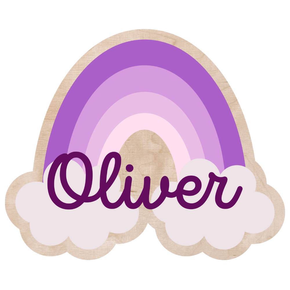 Art mural arc-en-ciel pour chambre d'enfant – Décor en bois personnalisé | Variations de couleurs et option de nom