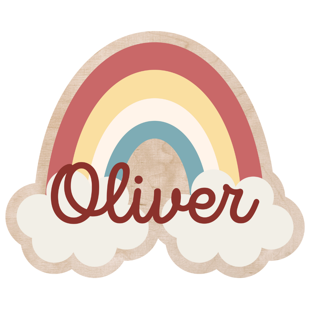 Art mural arc-en-ciel pour chambre d'enfant – Décor en bois personnalisé | Variations de couleurs et option de nom
