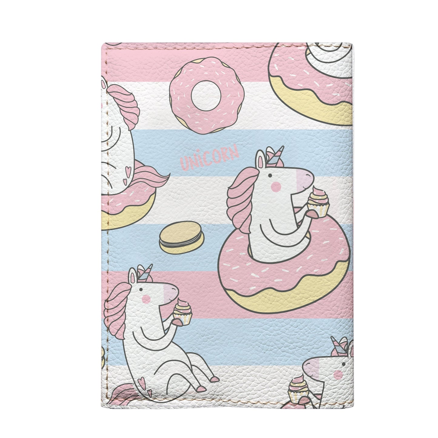 Couverture de passeport pour enfants - Rayures de licorne