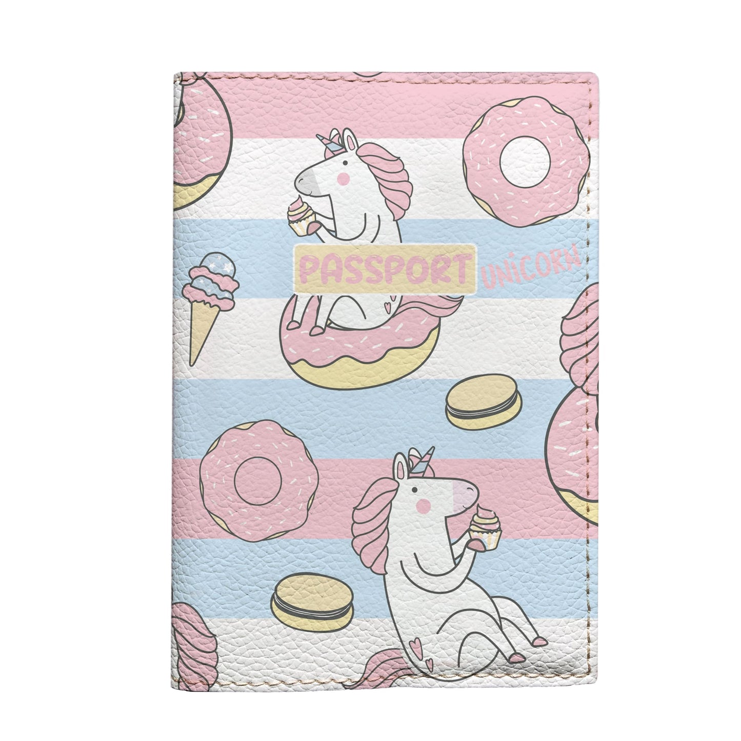 Couverture de passeport pour enfants - Rayures de licorne
