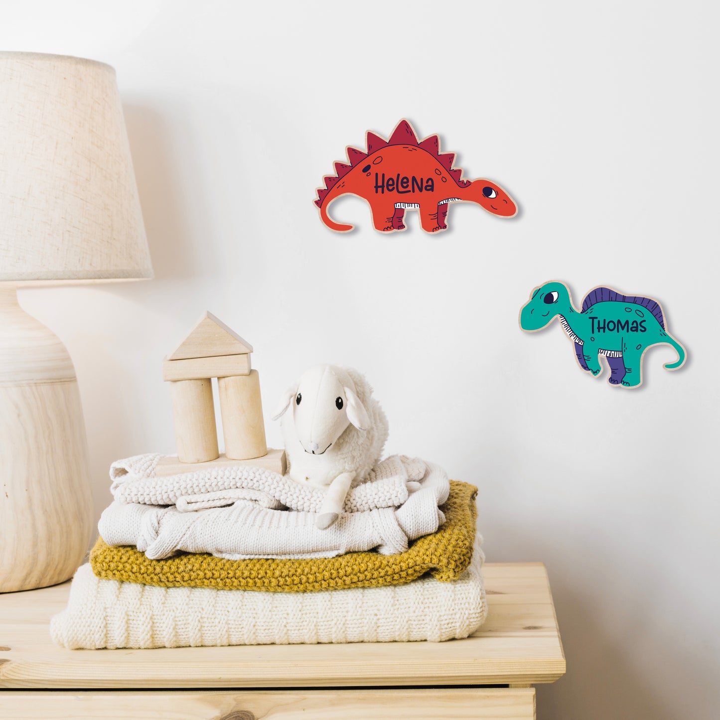 Art mural dinosaure personnalisé | Panneau de nom pour chambre d'enfants | Décor mural personnalisé