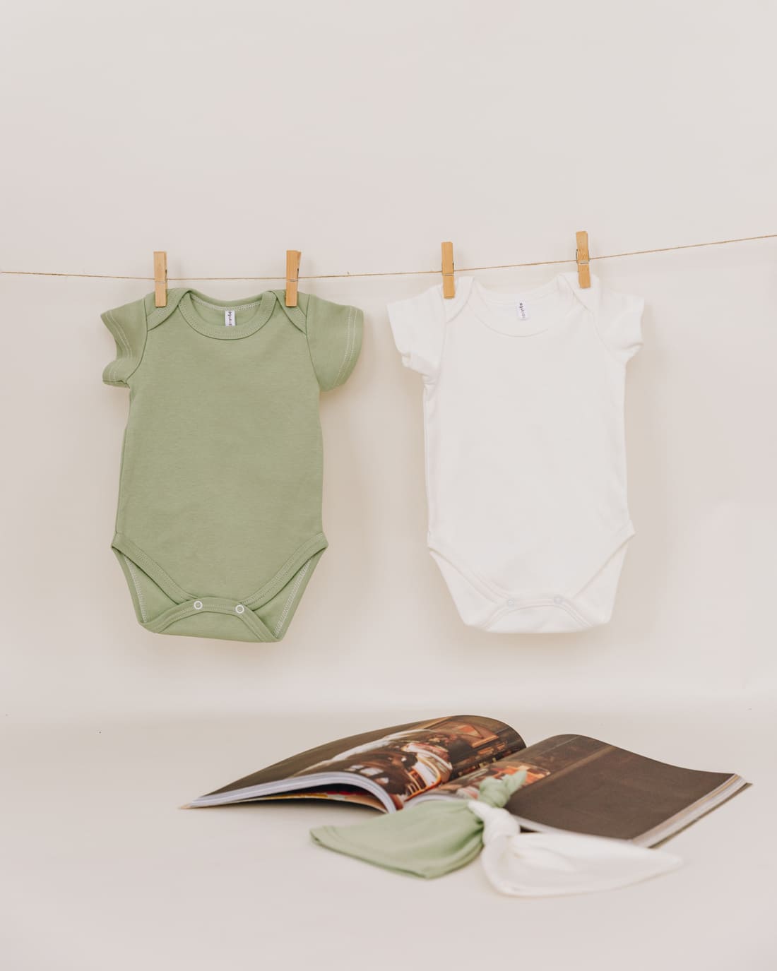 Боді дитячий однотоннийз коротким рукавом - Молочний - Agukids