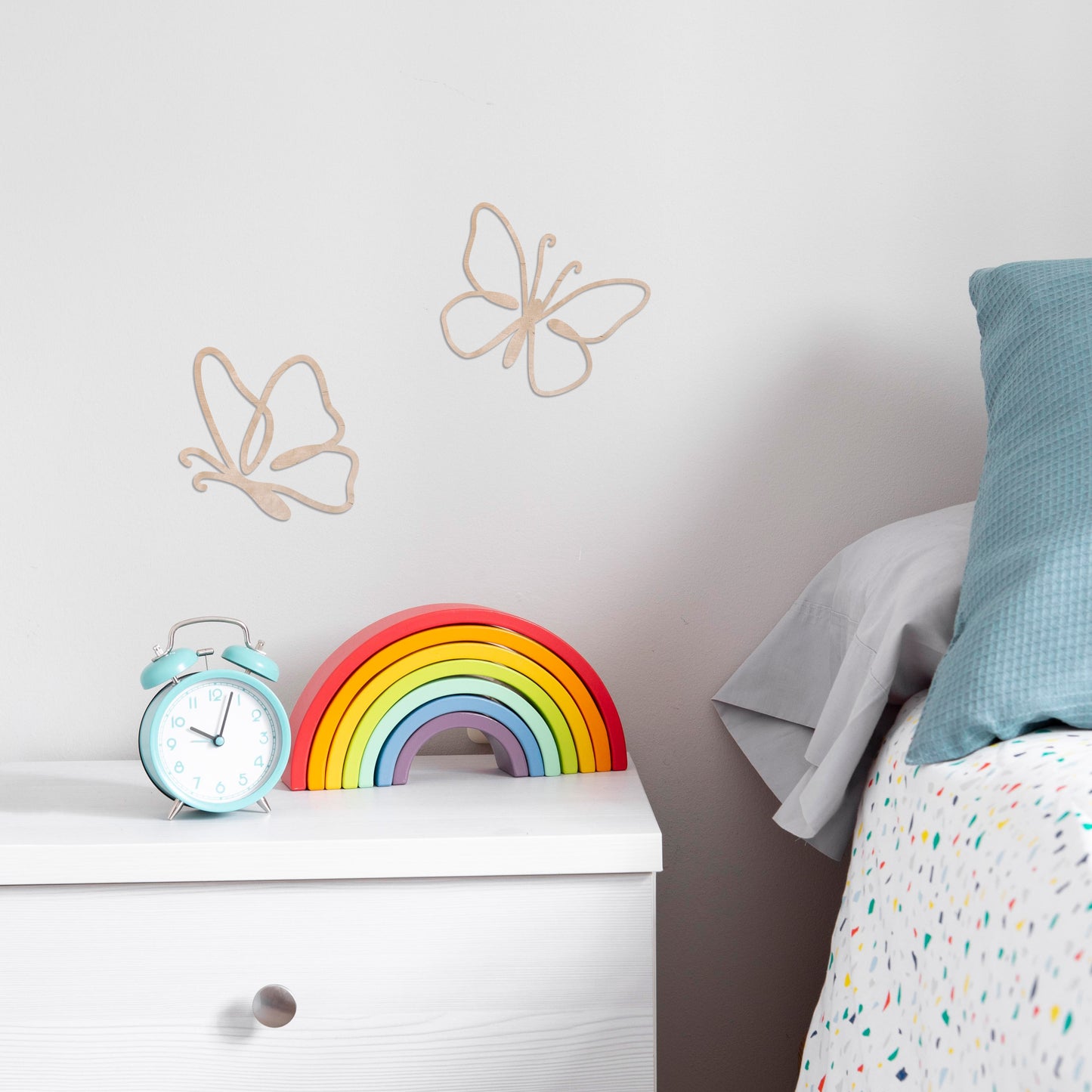 Décor mural en bois en forme de papillon – Design minimaliste en contreplaqué de bouleau