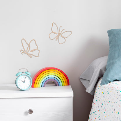 Décor mural en bois en forme de papillon – Design minimaliste en contreplaqué de bouleau