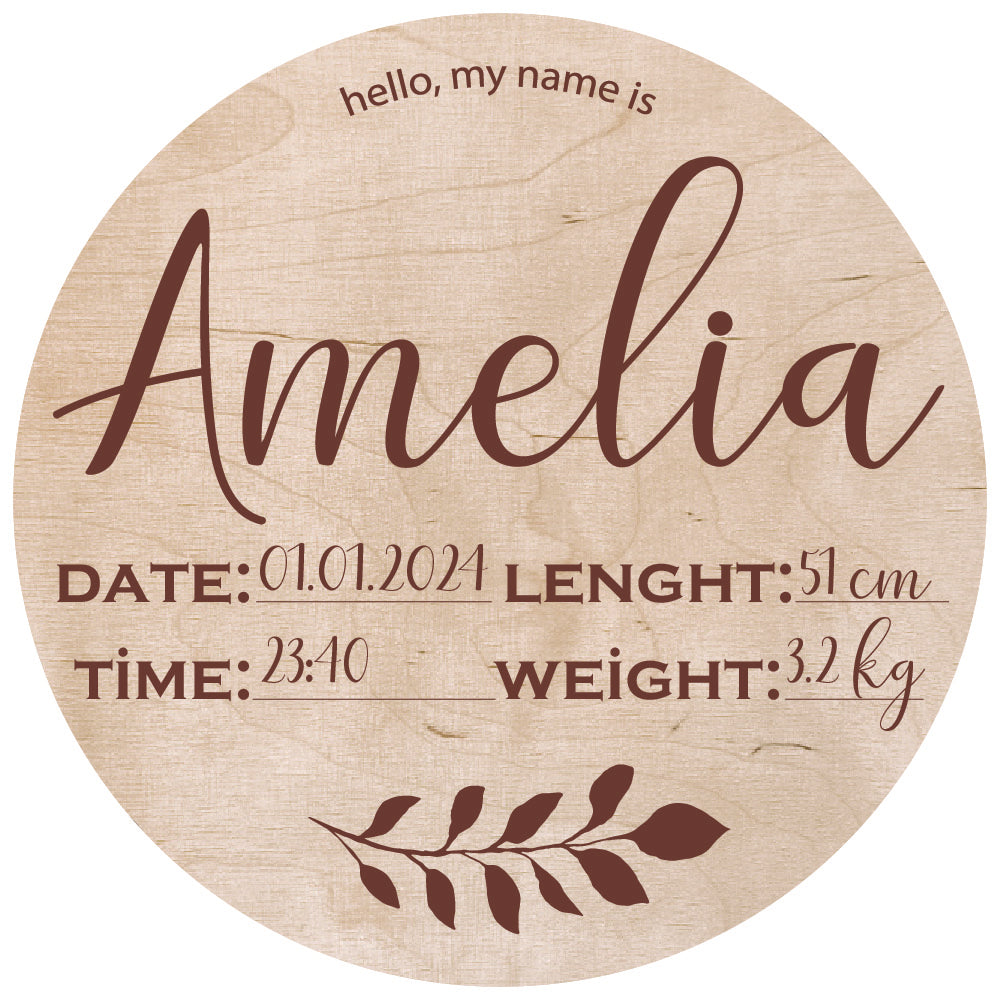 Custom Hospital Round Sign | Personalized Baby Birth Details