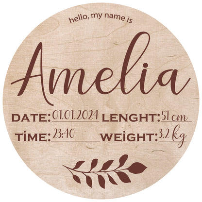 Custom Hospital Round Sign | Personalized Baby Birth Details
