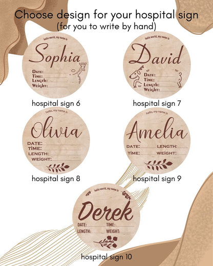 Custom Hospital Round Sign | Personalized Baby Birth Details