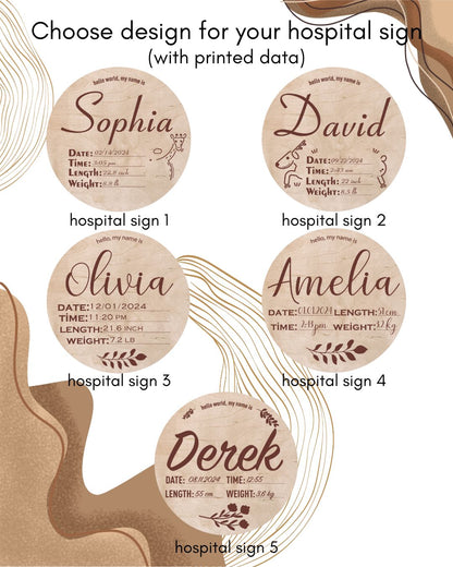 Custom Hospital Round Sign | Personalized Baby Birth Details
