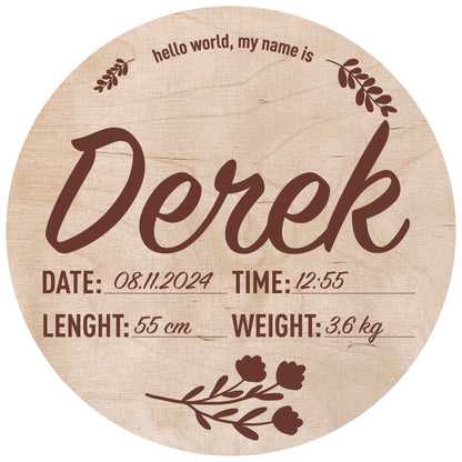Custom Hospital Round Sign | Personalized Baby Birth Details