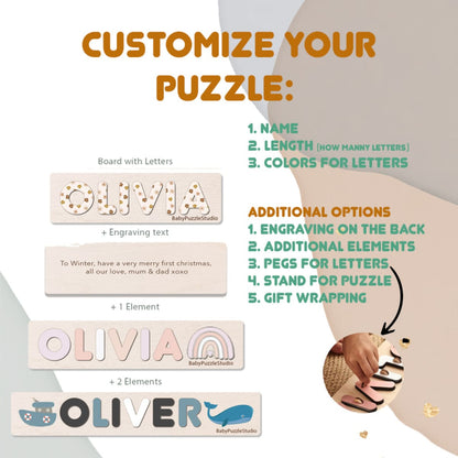 A gift for a child a name puzzle sorter