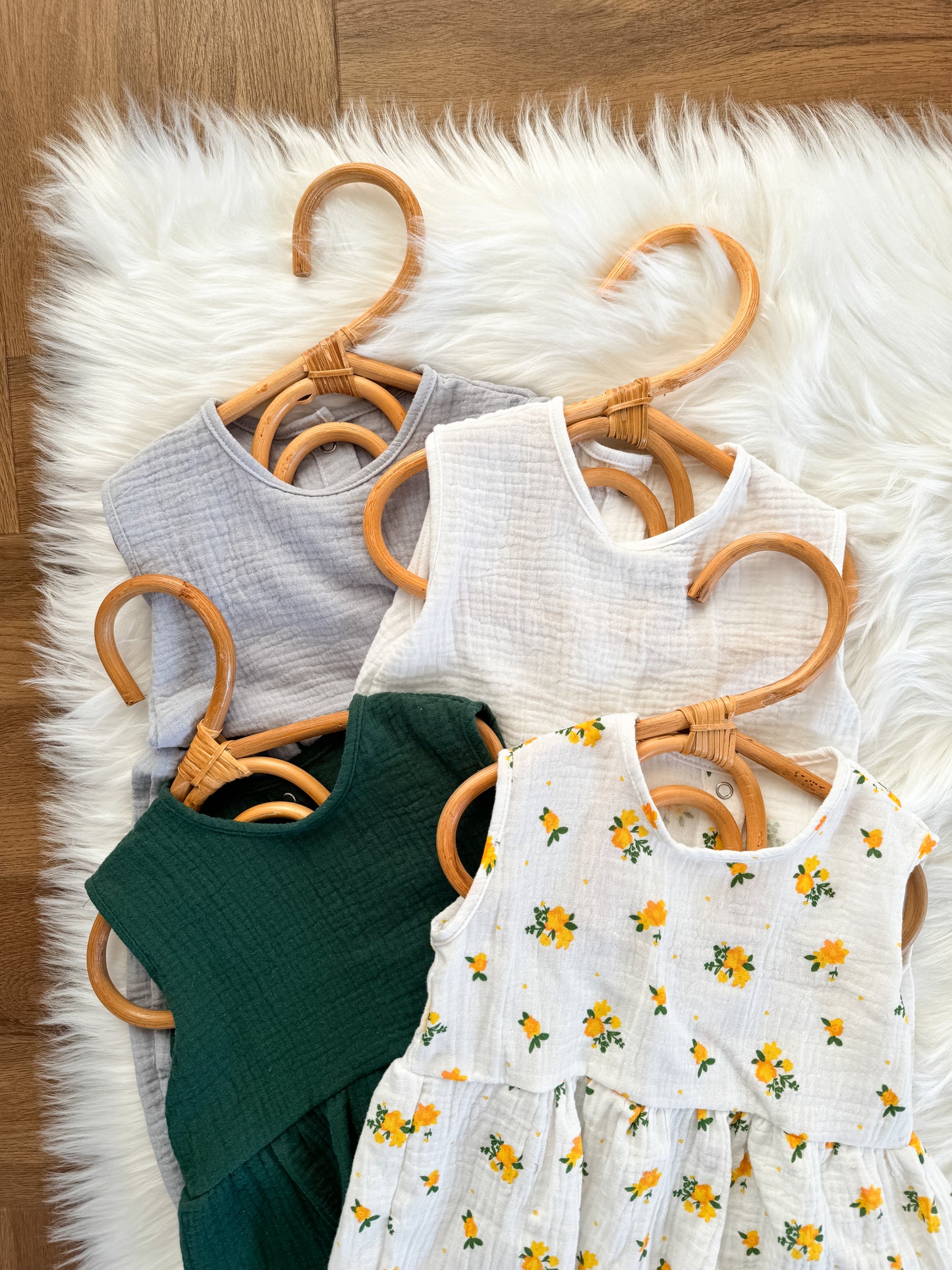 Summer Baby Muslin Romper with short sleeves