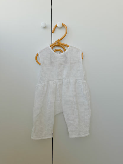 Summer Baby Muslin Romper with short sleeves