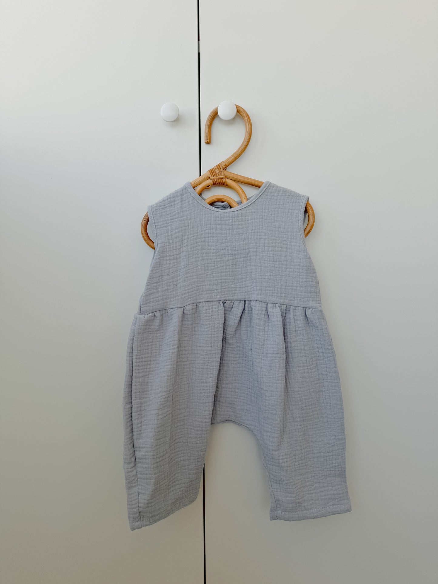 Summer Baby Muslin Romper with short sleeves