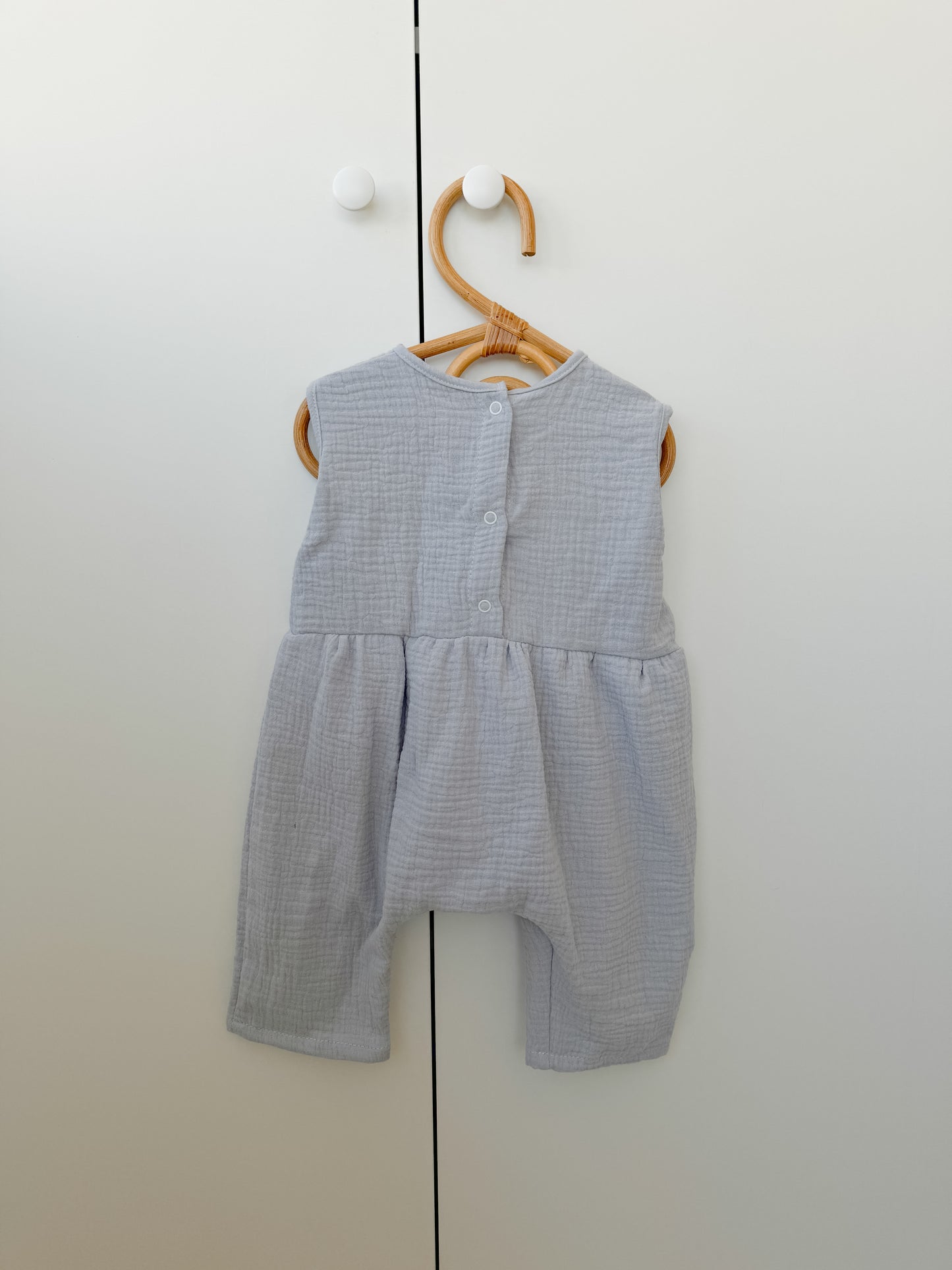 Summer Baby Muslin Romper with short sleeves