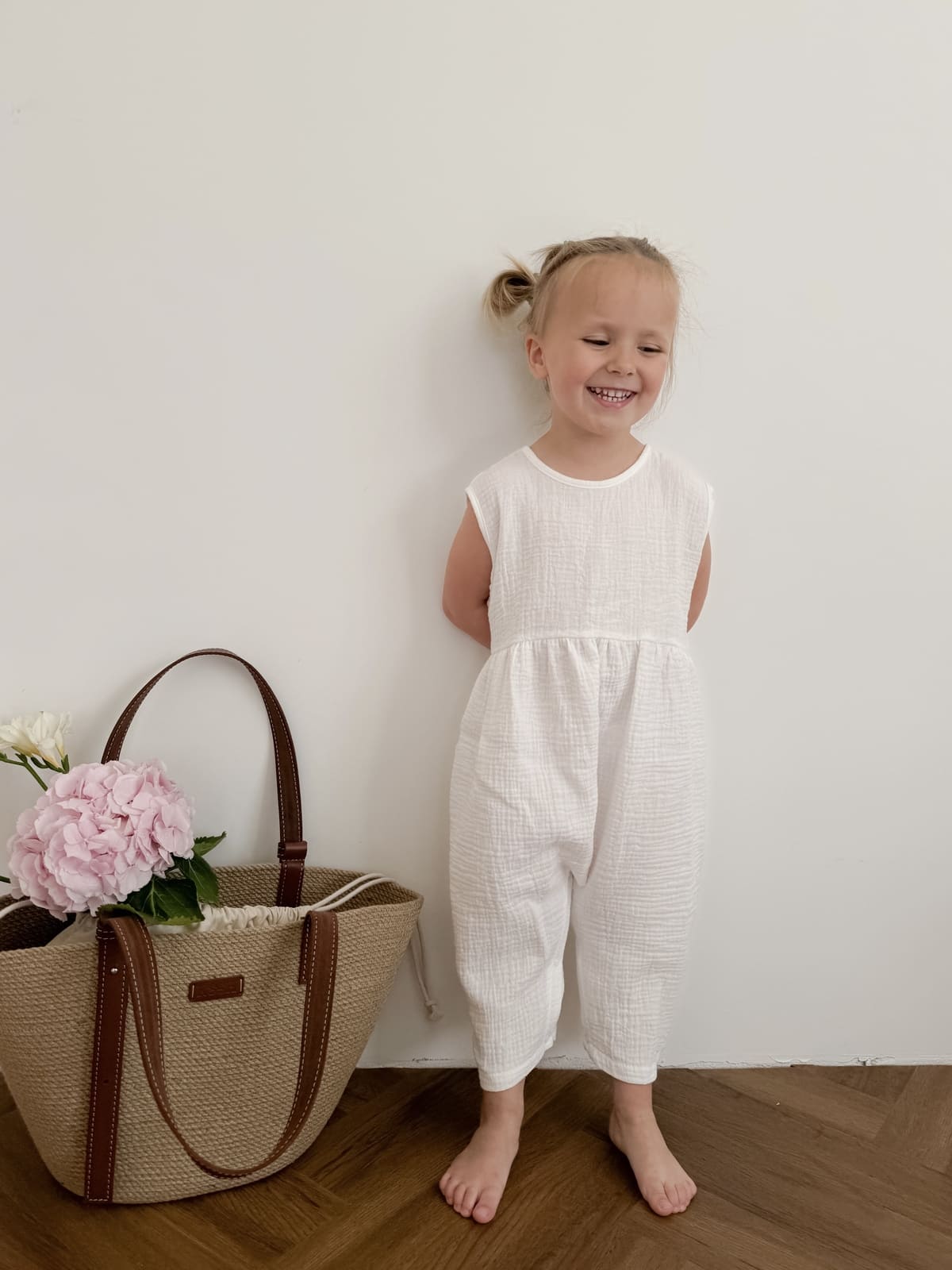 Summer Baby Muslin Romper with short sleeves