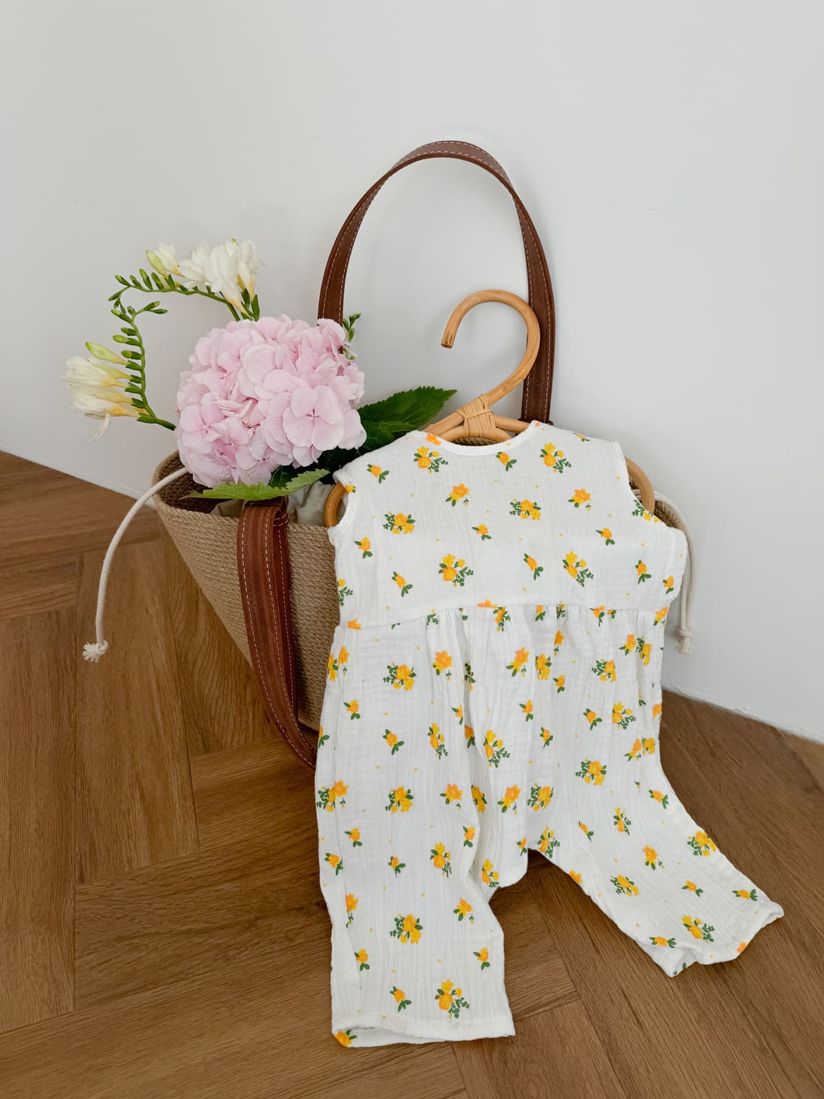 Summer Baby Muslin Romper with short sleeves