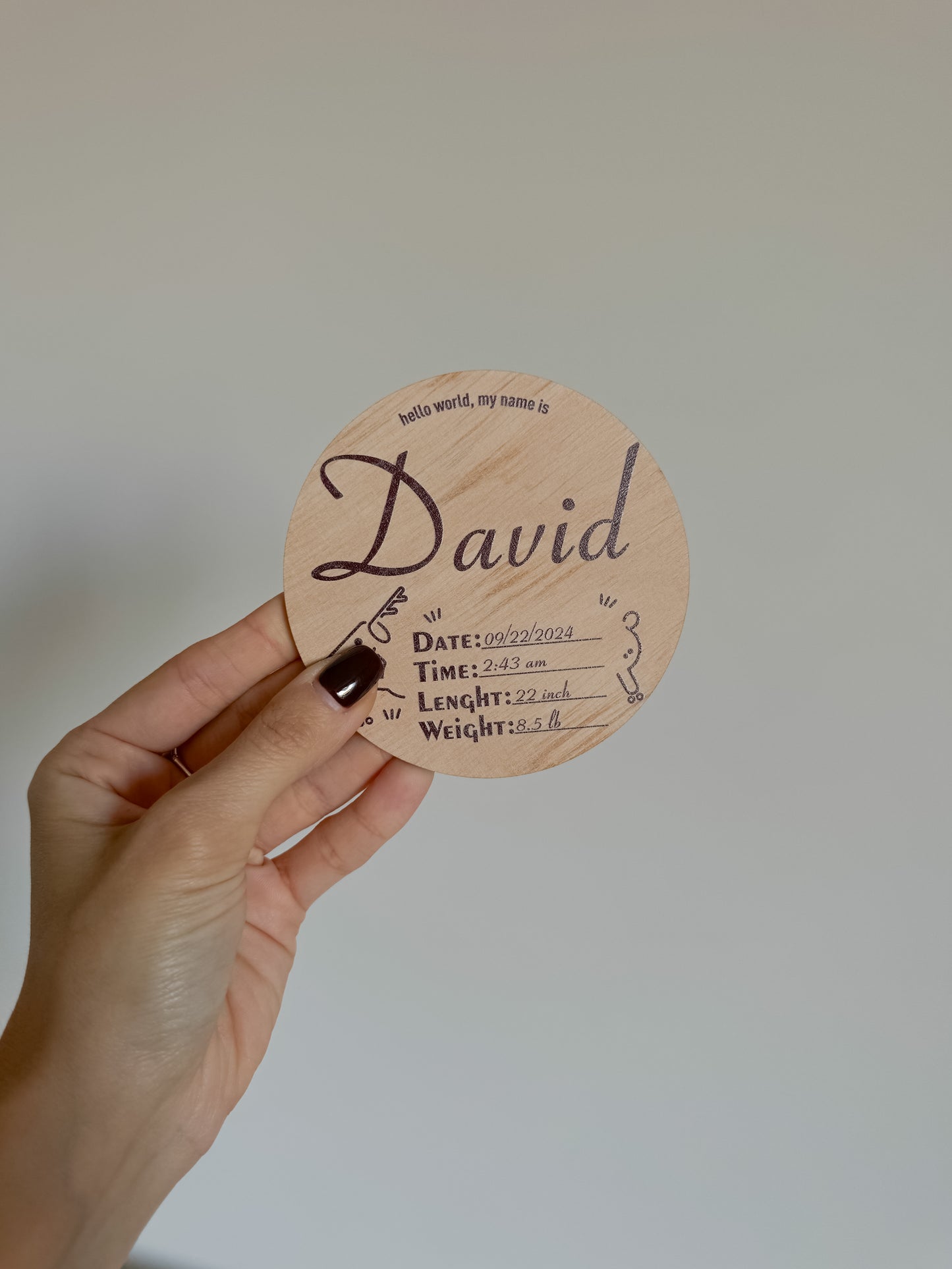 Custom Hospital Round Sign | Personalized Baby Birth Details
