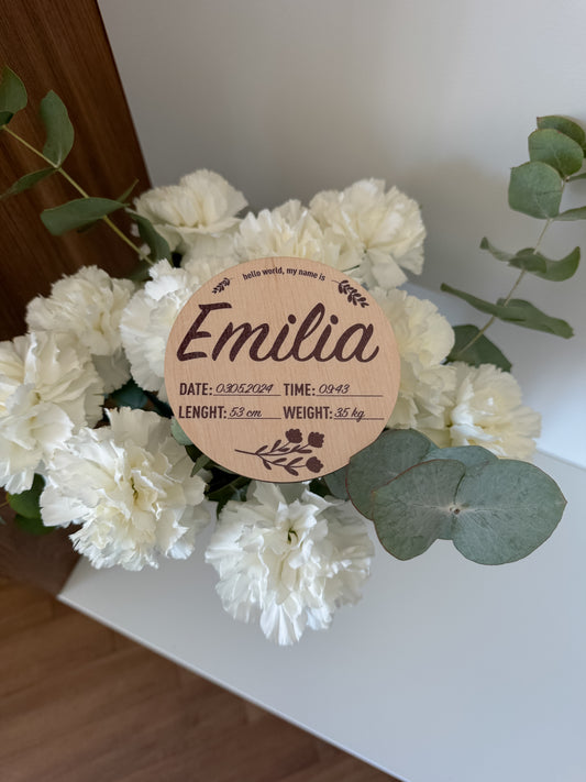 Custom Hospital Round Sign | Personalized Baby Birth Details