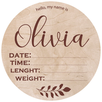 Custom Hospital Round Sign | Personalized Baby Birth Details