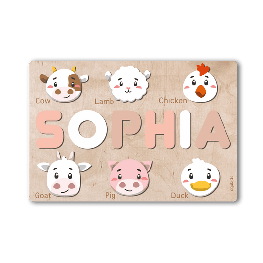 Personalized Baby Name Puzzle with Animals