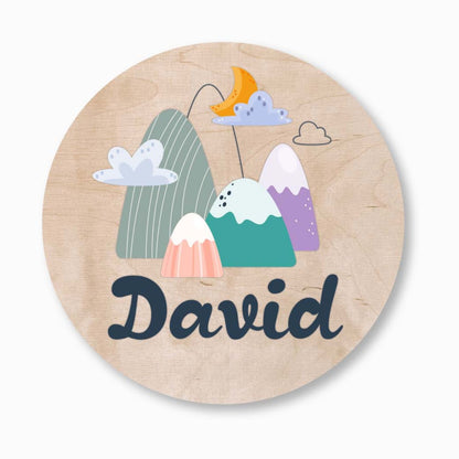 Custom Round Nursery Sign | Personalized Name & Design (Dino, Safari, Rainbow & More)