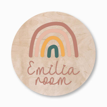 Custom Round Nursery Sign | Personalized Name & Design (Dino, Safari, Rainbow & More)
