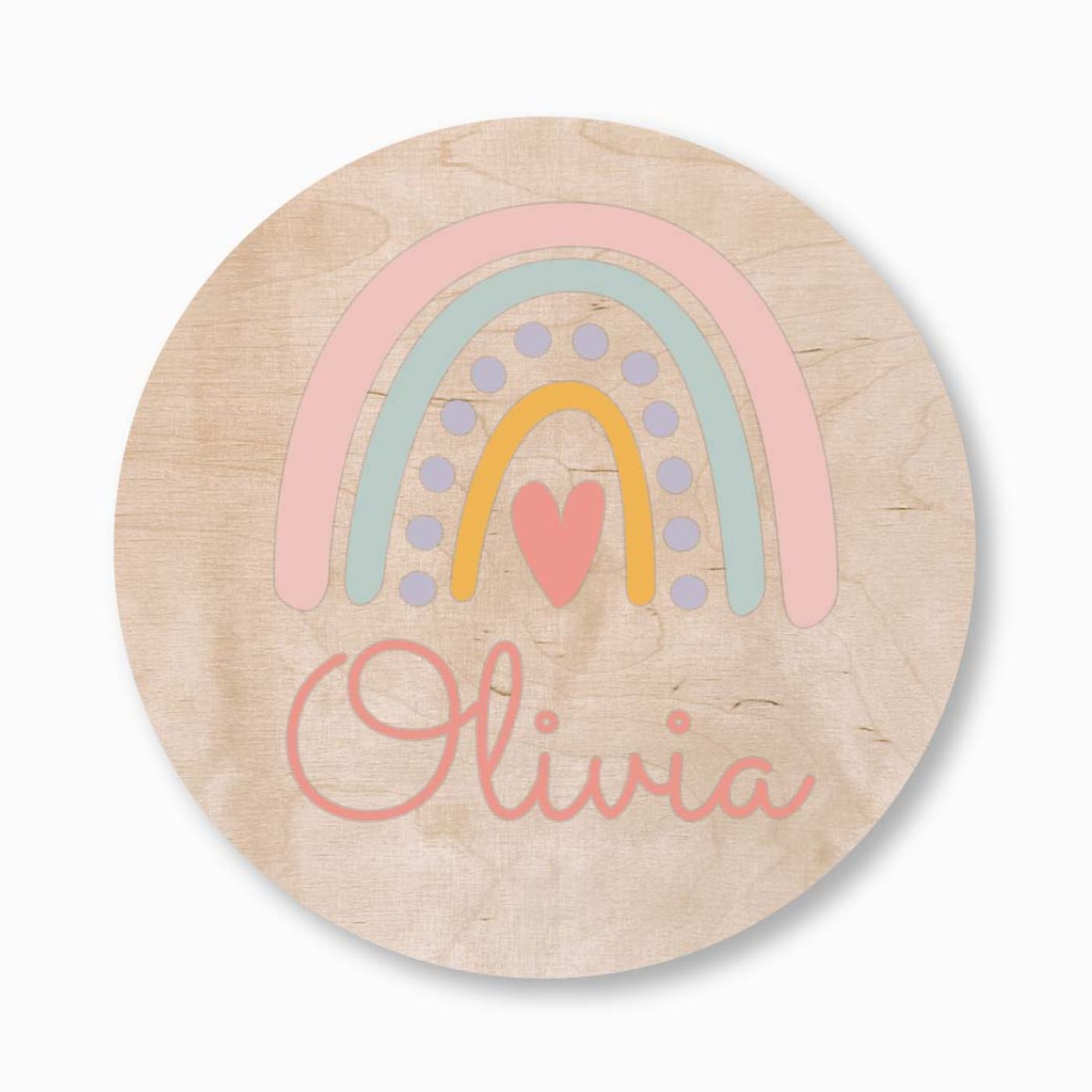 Custom Round Nursery Sign | Personalized Name & Design (Dino, Safari, Rainbow & More)