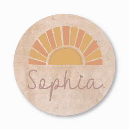 Custom Round Nursery Sign | Personalized Name & Design (Dino, Safari, Rainbow & More)