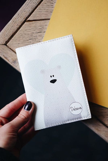 Stylish Passport cover Teddy bear in Love