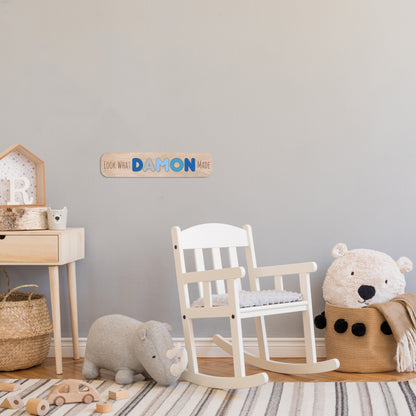 “Look What I Made” Kids Artwork Display Wooden Sign – Personalized Name & Color Options
